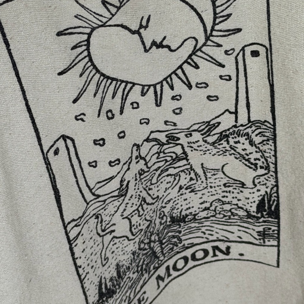 Graphic Moon Tarot-Style Black Line Tee NWOT